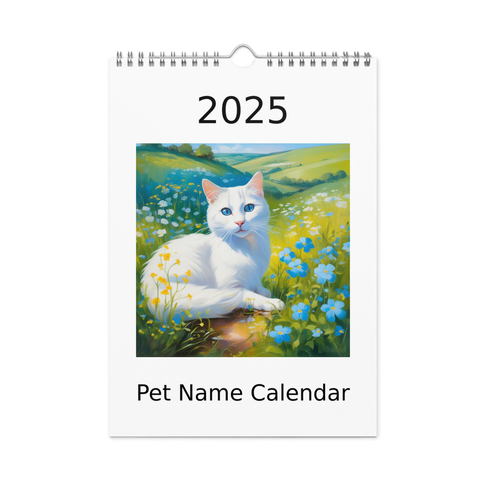 PugMug Custom White Companion Cat Wall Calendar (2026)