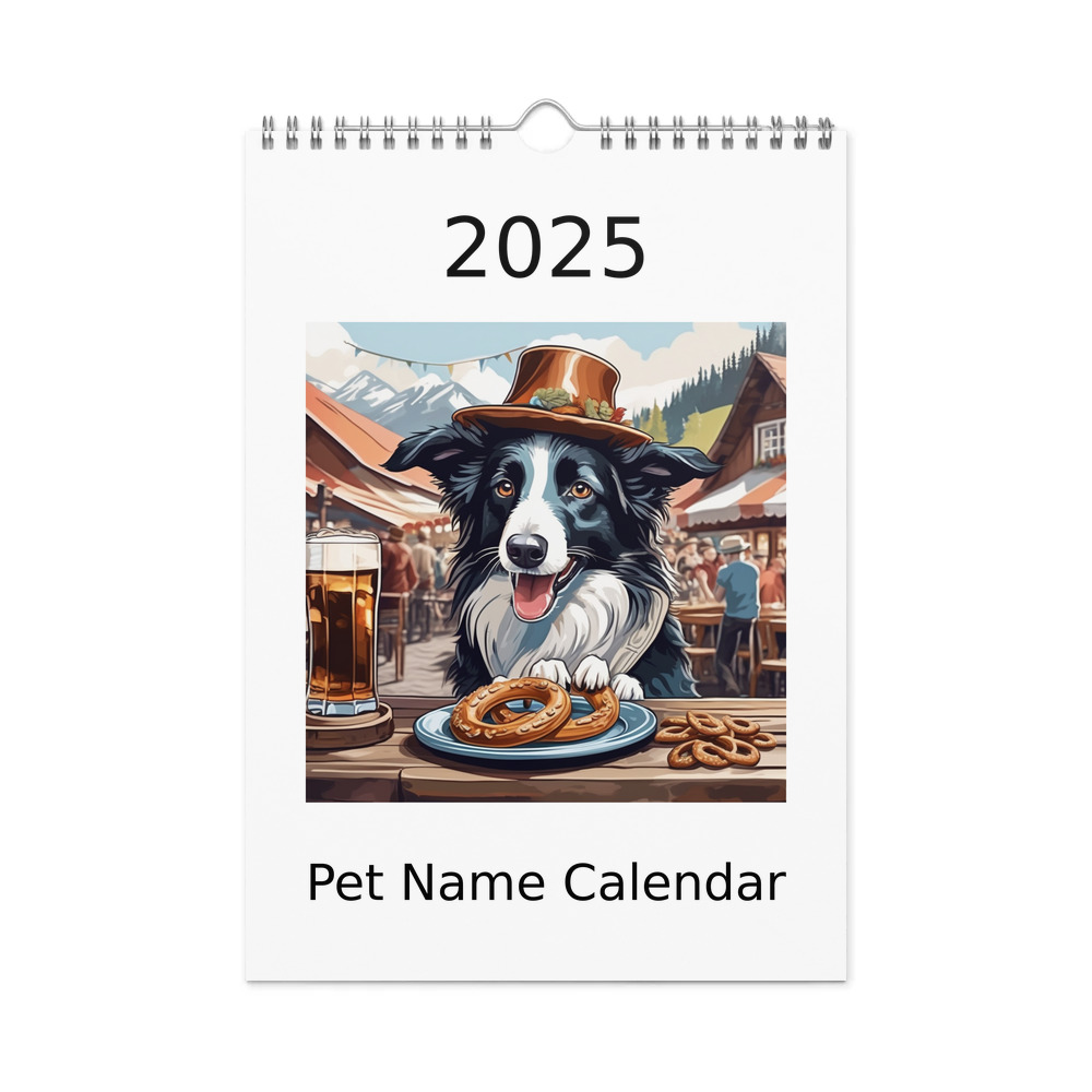 PugMug Custom Border Collie Wall Calendar (2026)