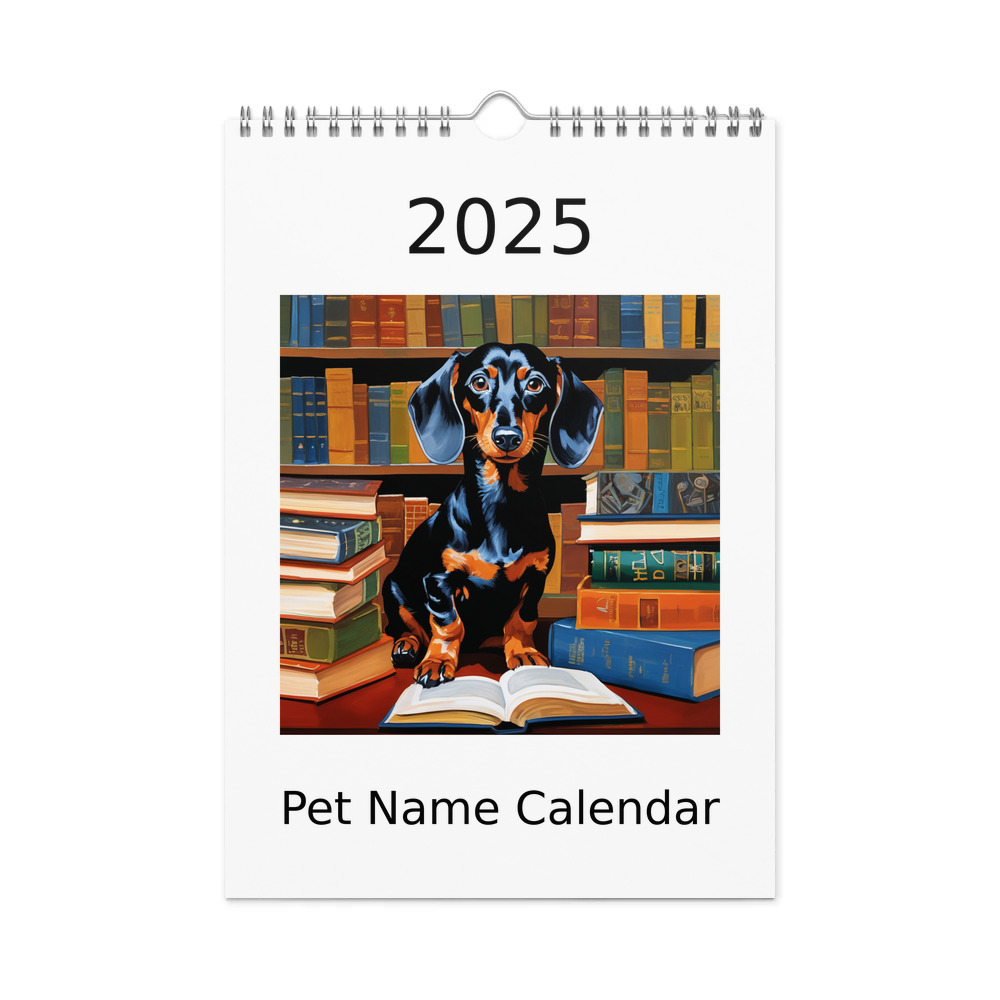 PugMug Custom Black Dachshund Wall Calendar (2026)