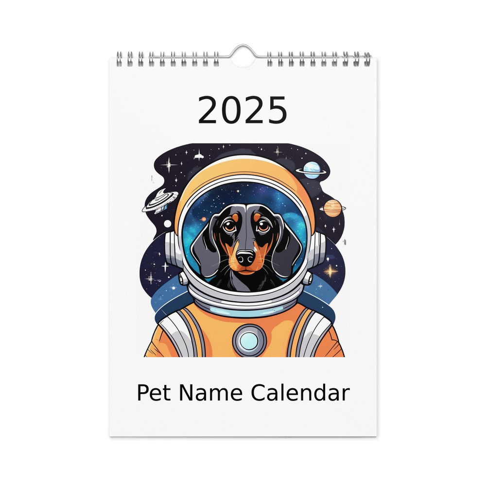 PugMug Custom Black Dachshund Wall Calendar (2026)