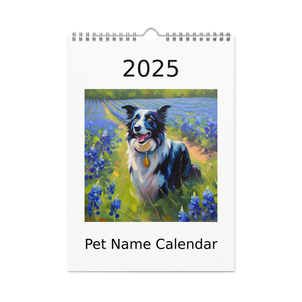PugMug Custom Border Collie Wall Calendar (2026)