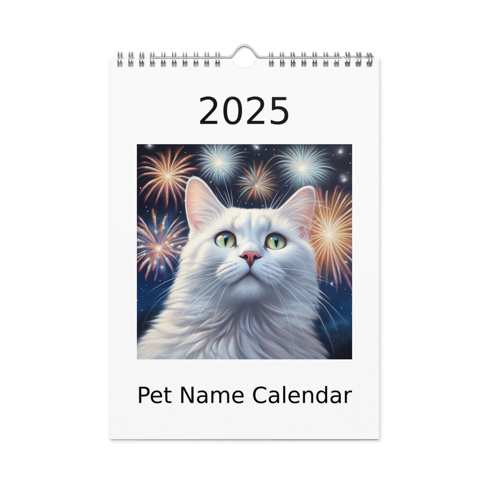 PugMug Custom White Companion Cat Wall Calendar (2026)