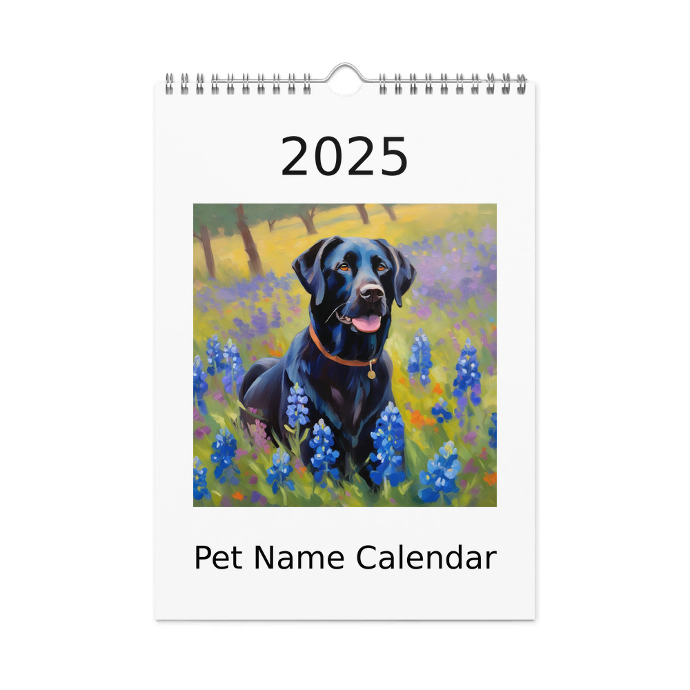 PugMug Custom Black Labrador Retriever Wall Calendar (2026)