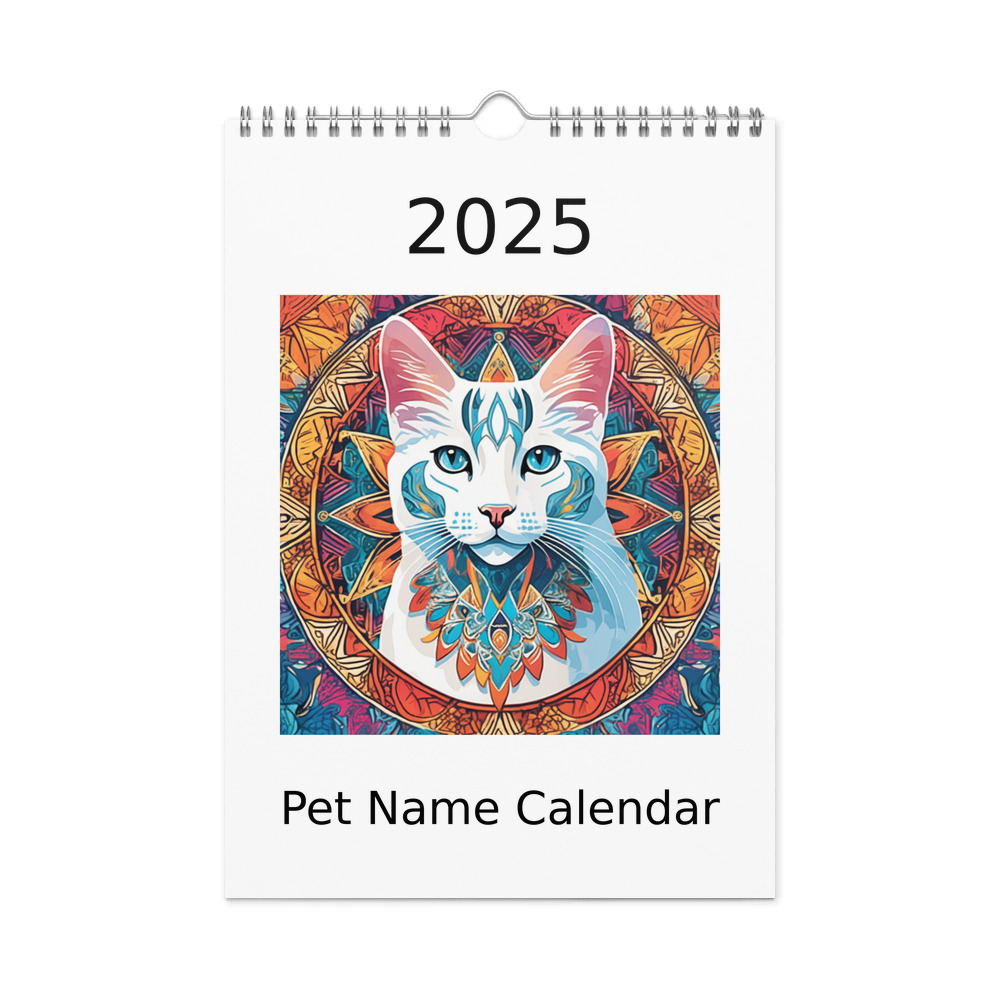 PugMug Custom White Companion Cat Wall Calendar (2026)