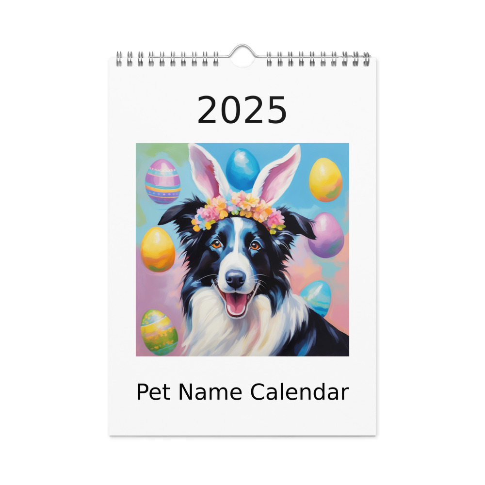 PugMug Custom Border Collie Wall Calendar (2026)
