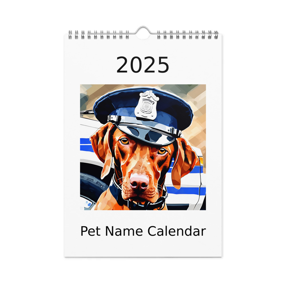 PugMug Custom Vizsla Wall Calendar (2026)