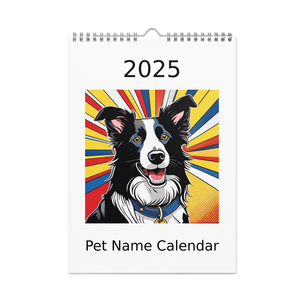 PugMug Custom Border Collie Wall Calendar (2026)