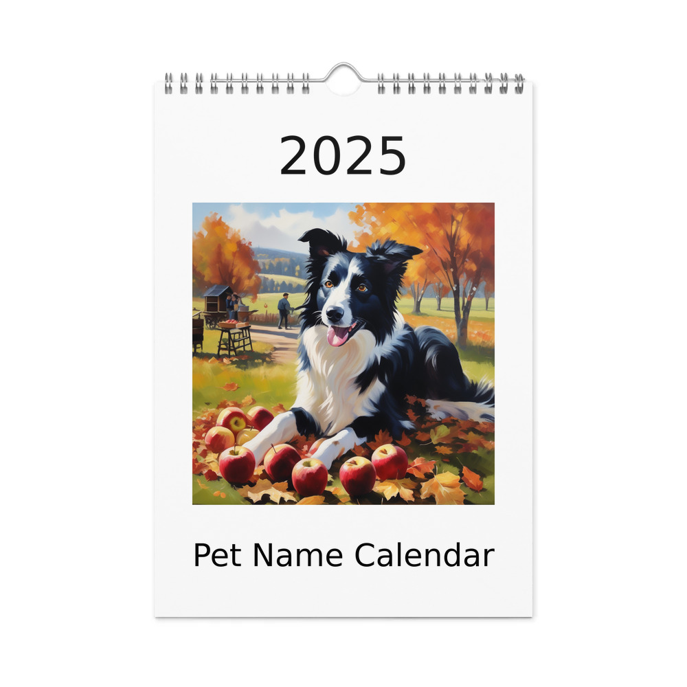 PugMug Custom Border Collie Wall Calendar (2026)