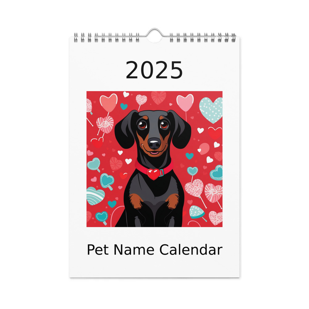 PugMug Custom Black Dachshund Wall Calendar (2026)