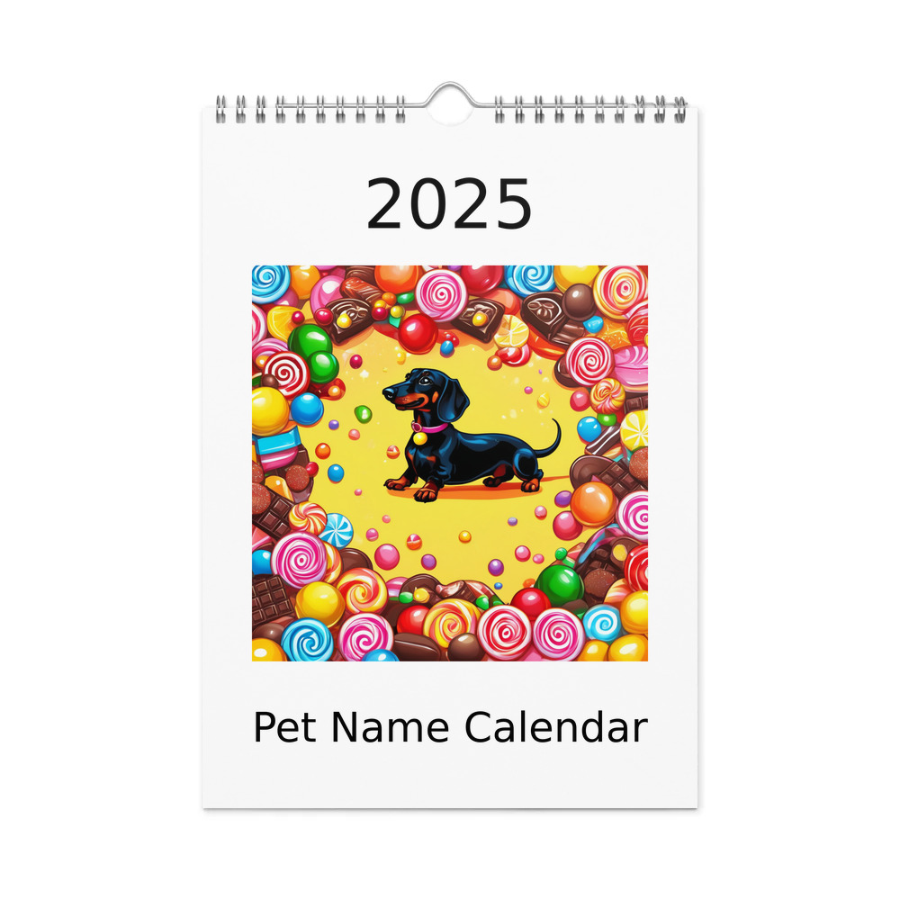 PugMug Custom Black Dachshund Wall Calendar (2026)
