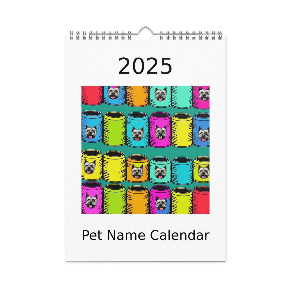 PugMug Custom Cairn Terrier Wall Calendar (2026)