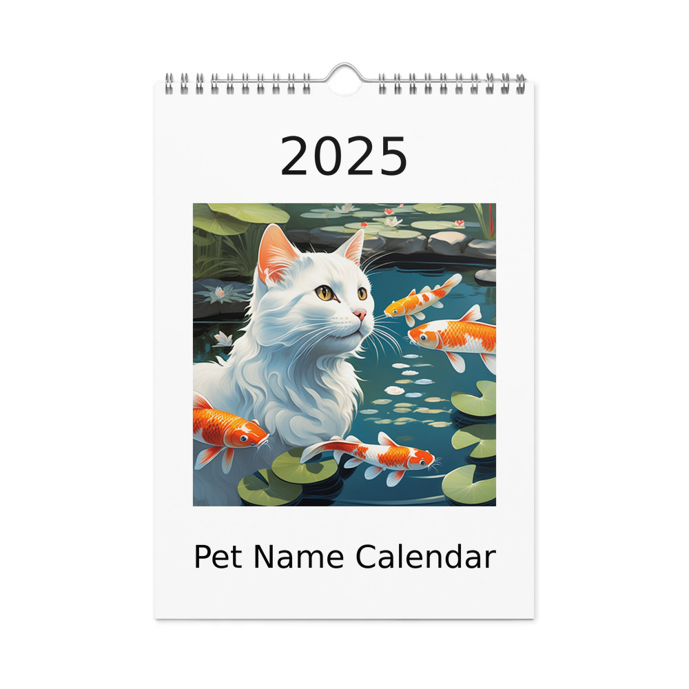 PugMug Custom White Companion Cat Wall Calendar (2026)