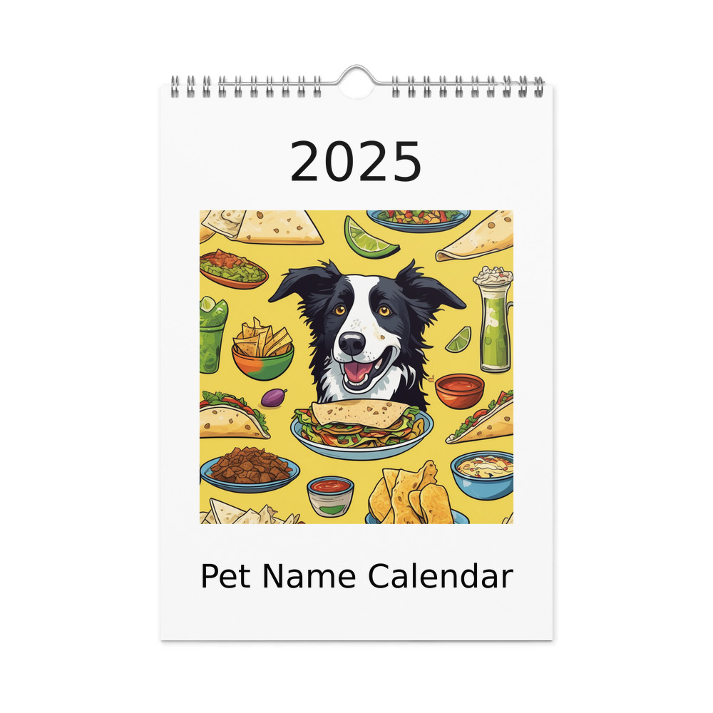 PugMug Custom Border Collie Wall Calendar (2026)