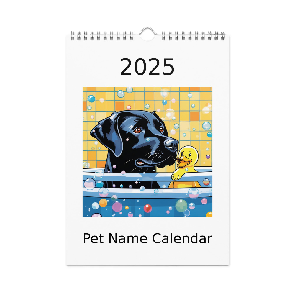 PugMug Custom Black Labrador Retriever Wall Calendar (2026)