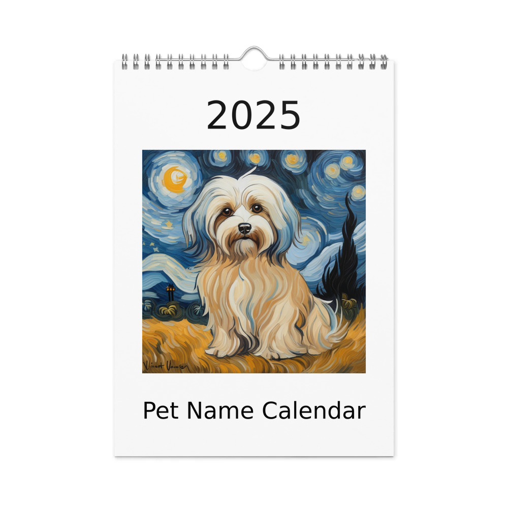 PugMug Custom Tan Havanese Dog Wall Calendar (2026)