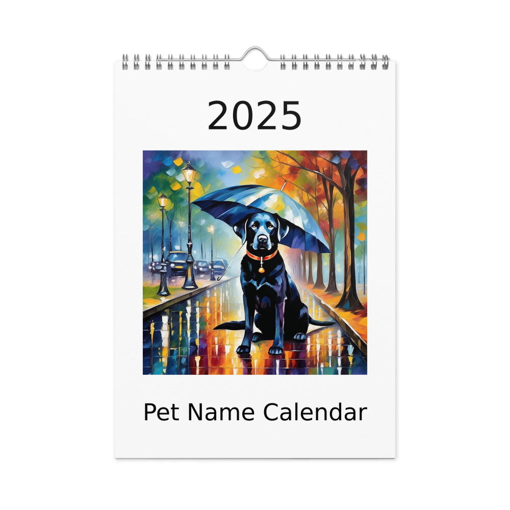 PugMug Custom Black Labrador Retriever Wall Calendar (2026)