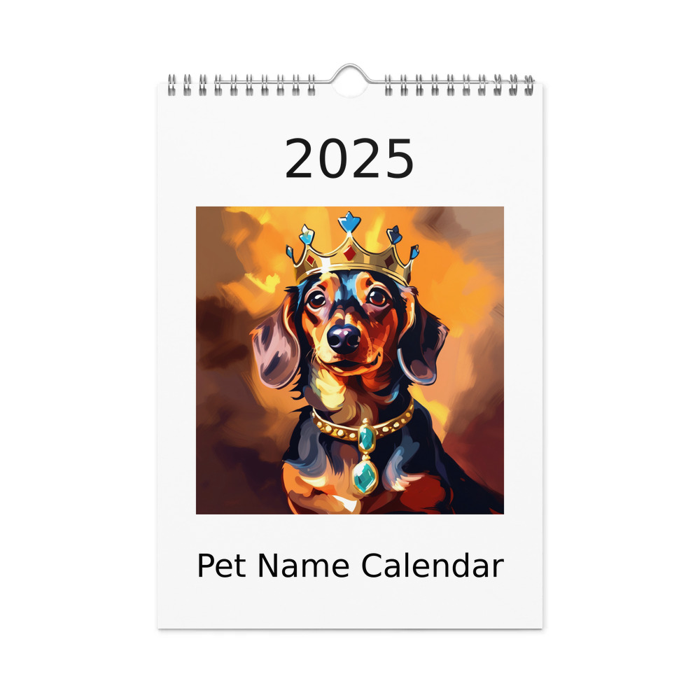 PugMug Custom Tan Dachshund Wall Calendar (2026)