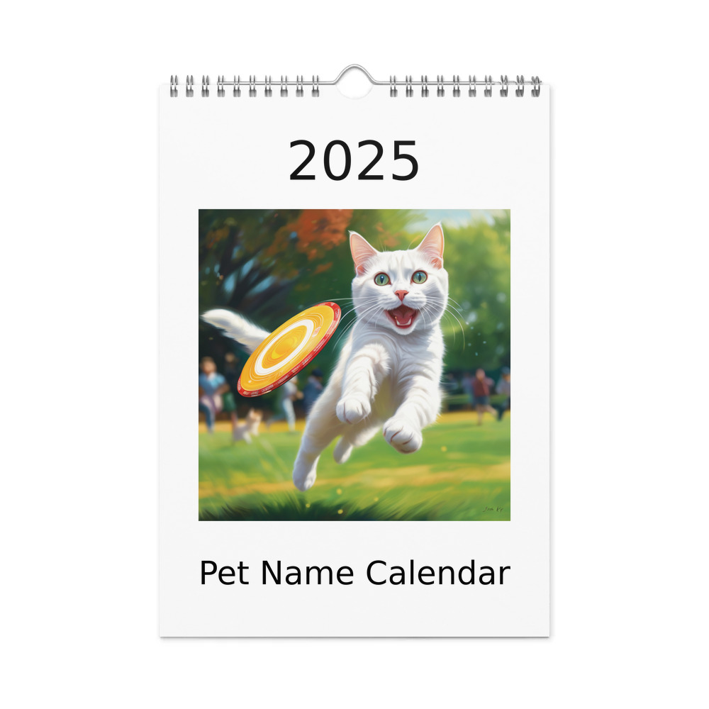 PugMug Custom White Companion Cat Wall Calendar (2026)