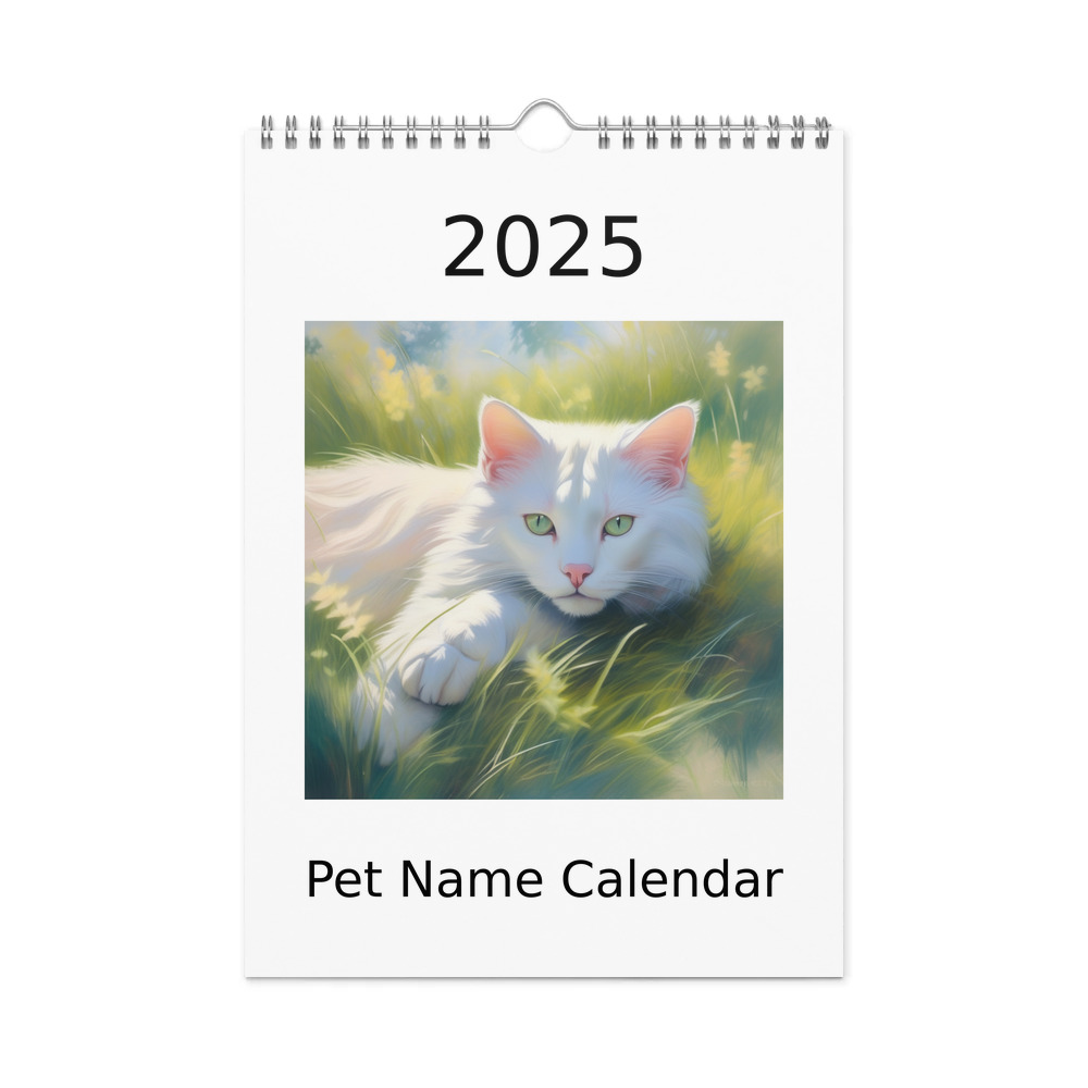 PugMug Custom White Exotic Cat Wall Calendar (2026)