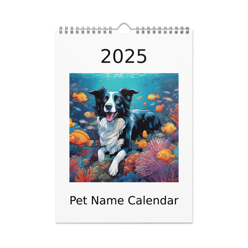 PugMug Custom Border Collie Wall Calendar (2026)