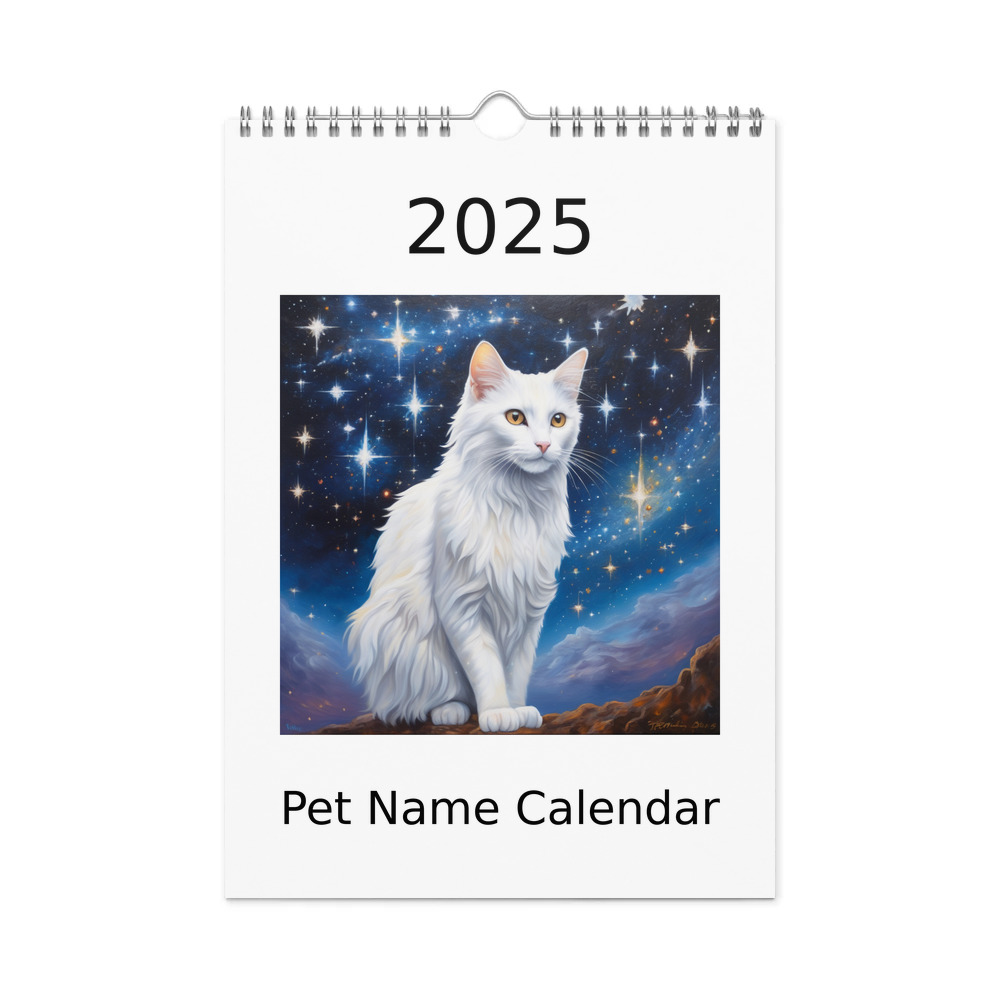 PugMug Custom White Companion Cat Wall Calendar (2026)