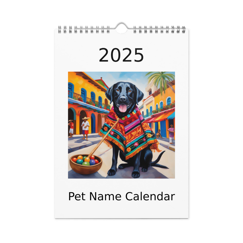 PugMug Custom Black Labrador Retriever Wall Calendar (2026)