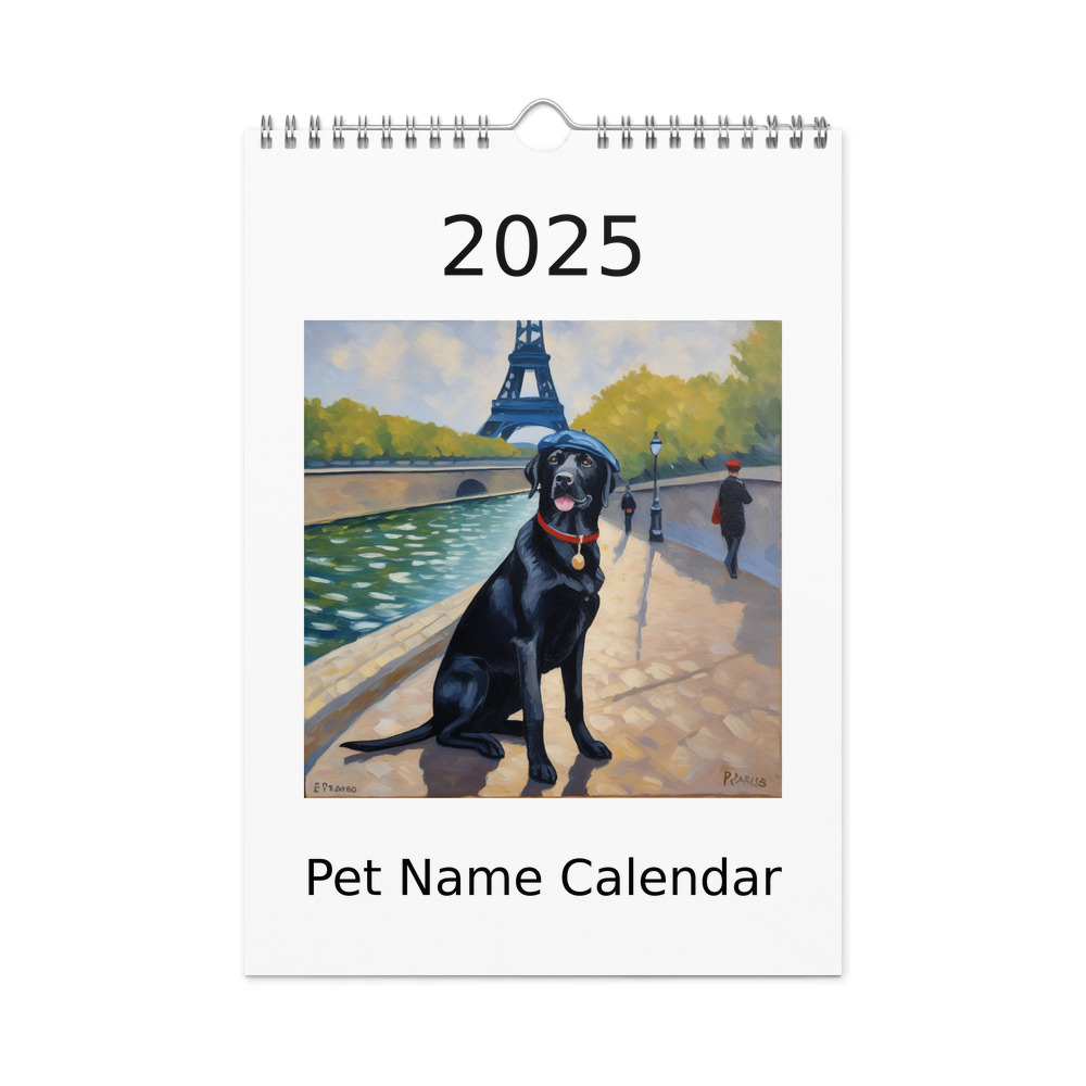 PugMug Custom Black Labrador Retriever Wall Calendar (2026)