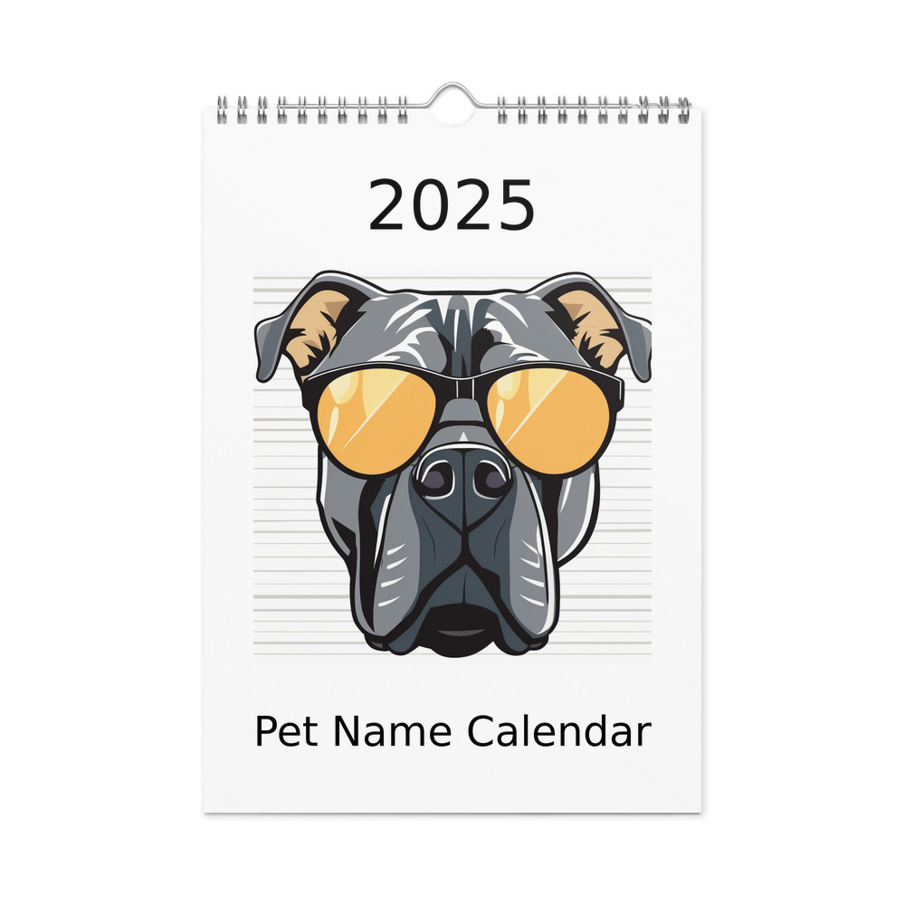 PugMug Custom Cane Corso Wall Calendar (2026)