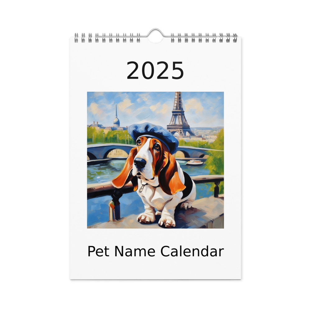 PugMug Custom Basset Hound Wall Calendar (2026)