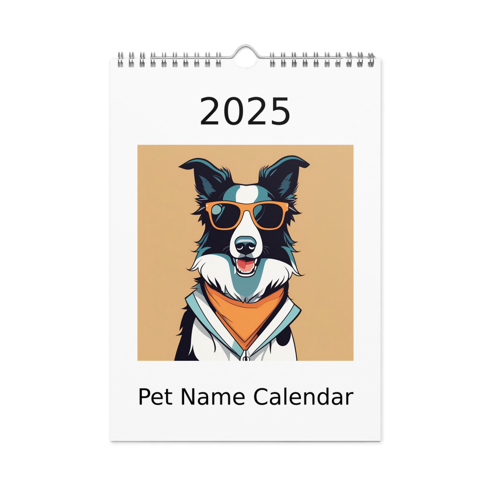 PugMug Custom Border Collie Wall Calendar (2026)