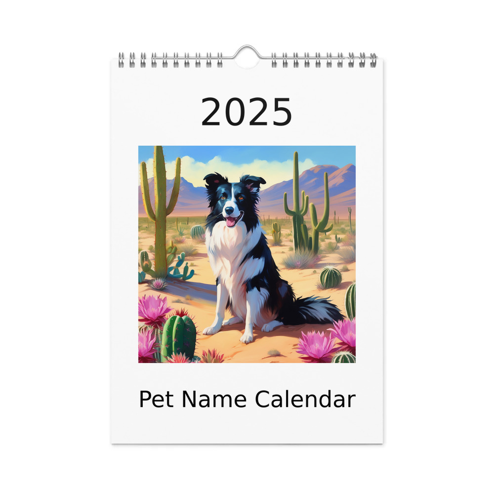 PugMug Custom Border Collie Wall Calendar (2026)