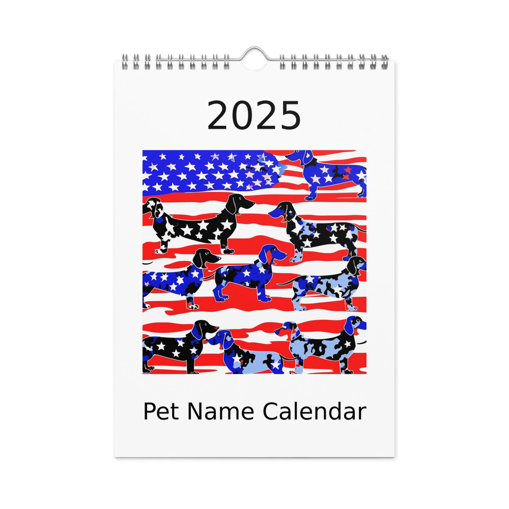 PugMug Custom Black Dachshund Wall Calendar (2026)