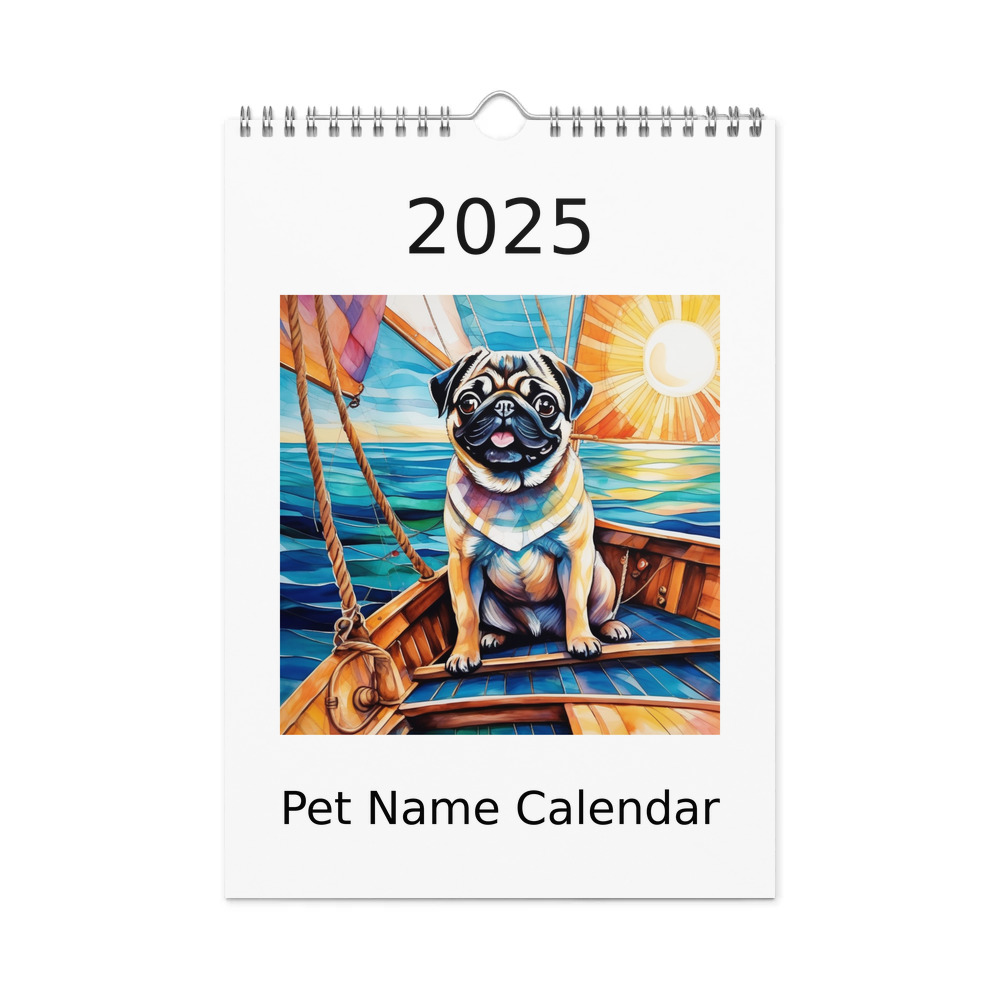 PugMug Custom Pug Wall Calendar (2026)
