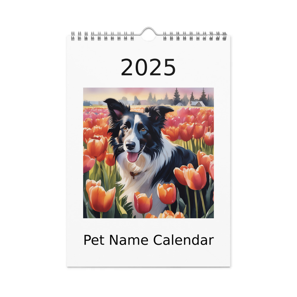 PugMug Custom Border Collie Wall Calendar (2026)