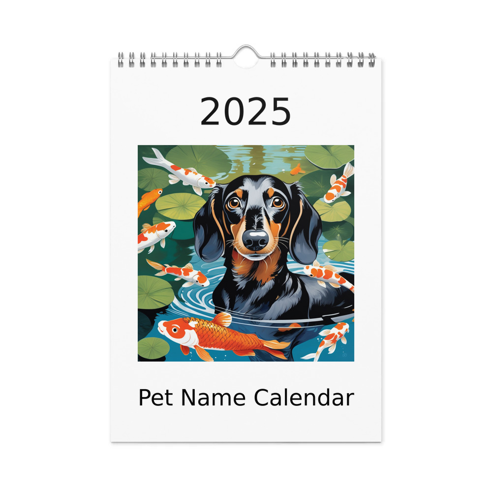 PugMug Custom Black Dachshund Wall Calendar (2026)