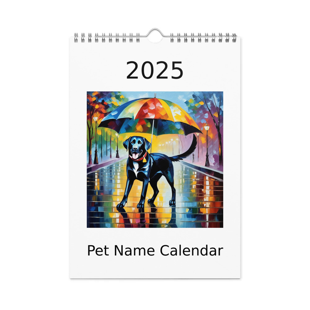 PugMug Custom Black Labrador Retriever Wall Calendar (2026)