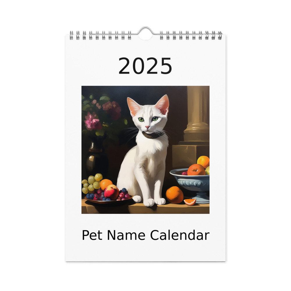 PugMug Custom White Abyssinian Cat Wall Calendar (2026)