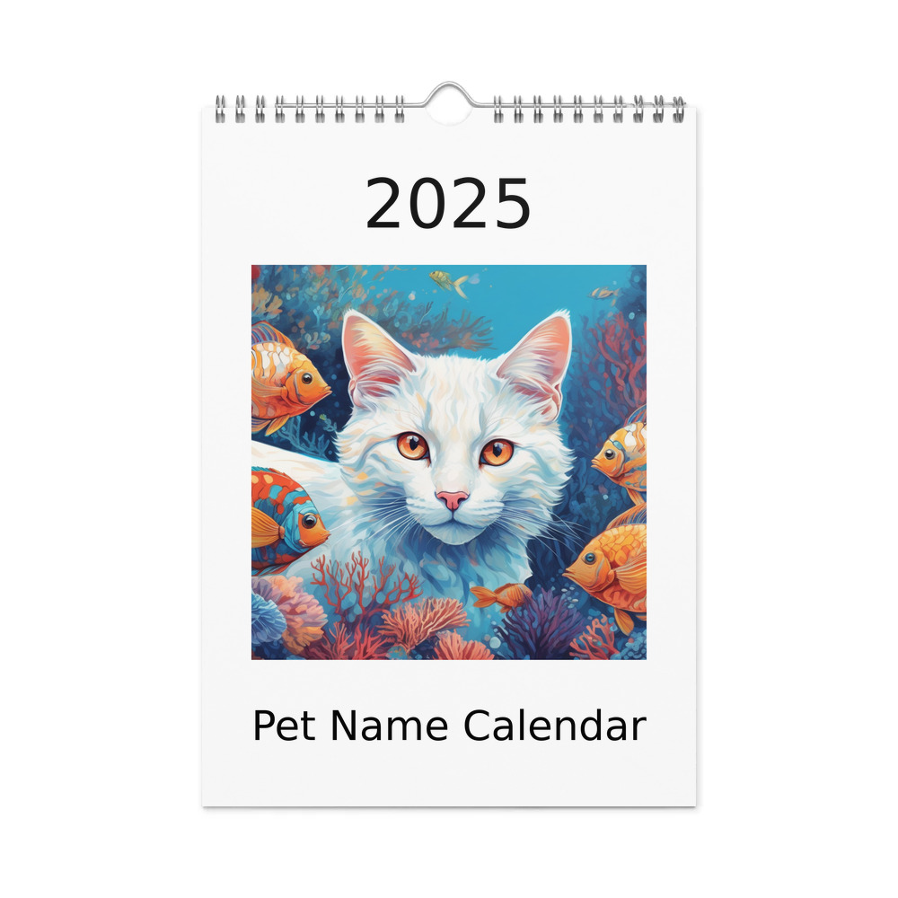 PugMug Custom White Companion Cat Wall Calendar (2026)