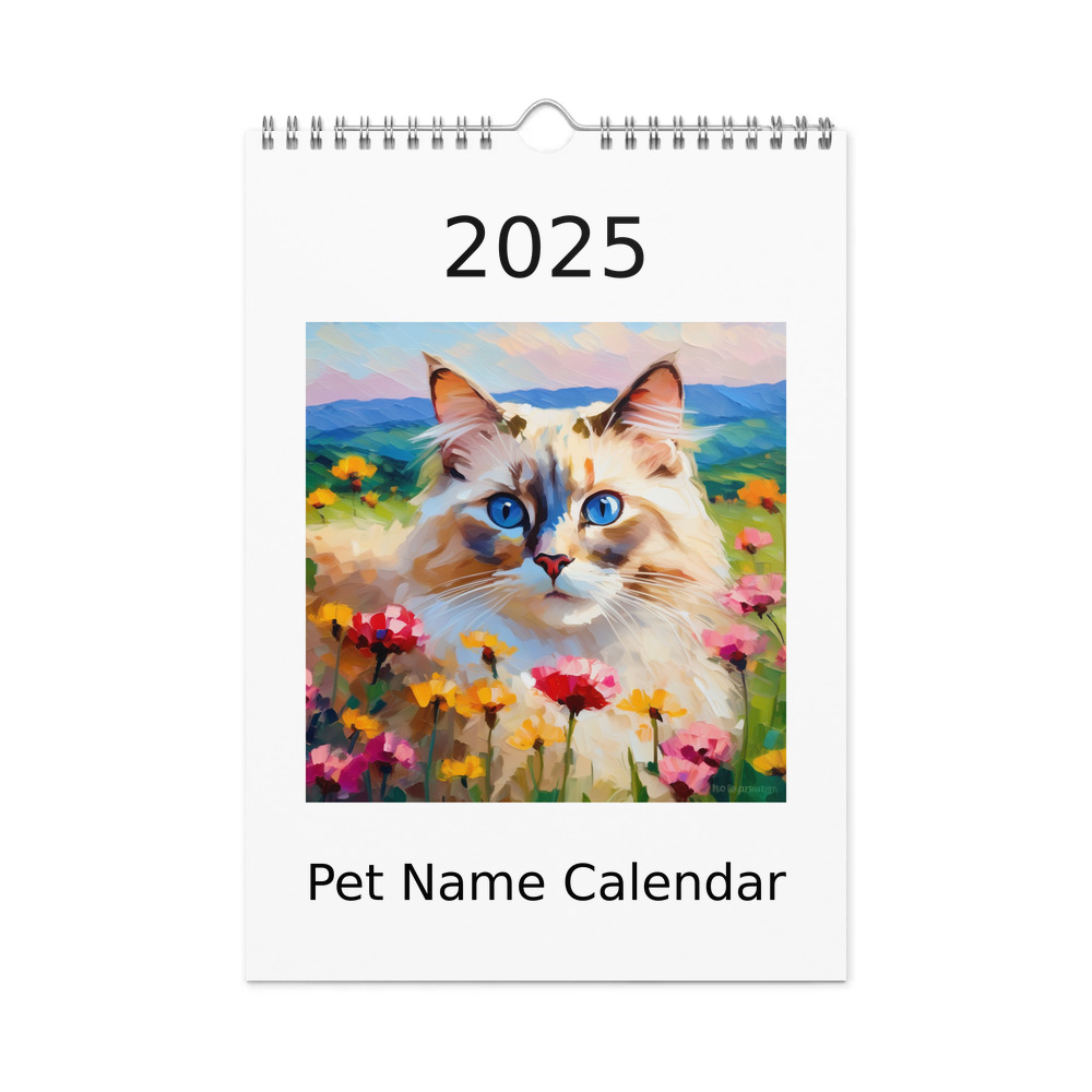 PugMug Custom Tabby Ragdoll Cat Wall Calendar (2026)