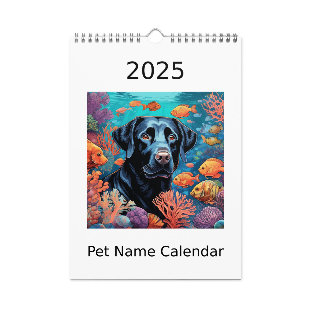 PugMug Custom Black Labrador Retriever Wall Calendar (2026)
