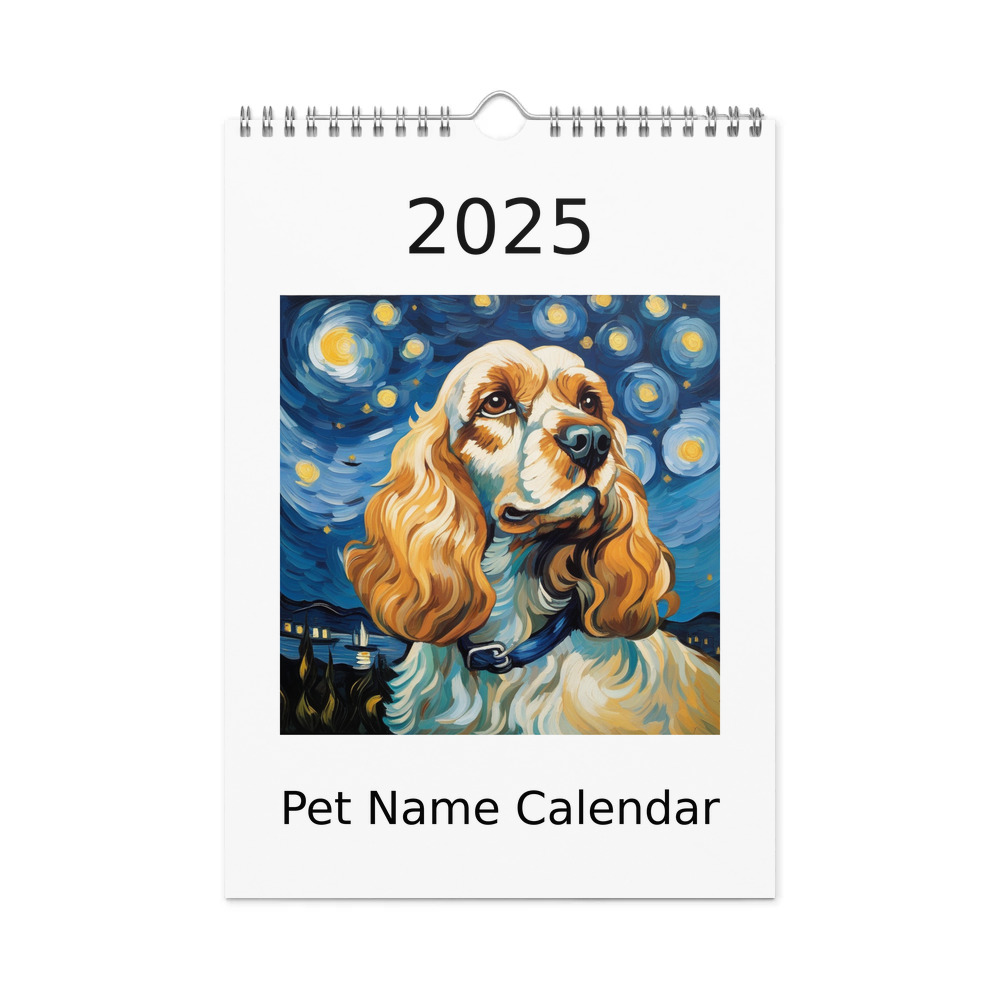 PugMug Custom Cocker Spaniel Wall Calendar (2026)