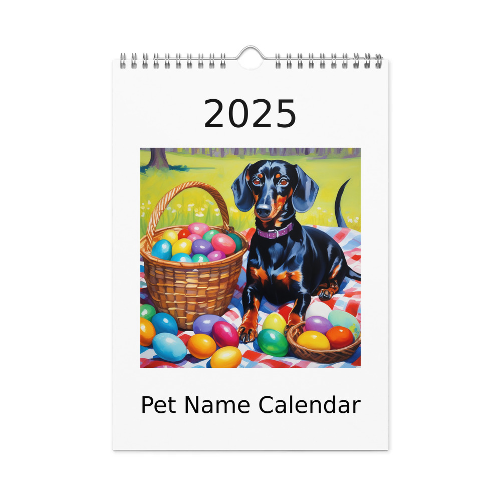 PugMug Custom Black Dachshund Wall Calendar (2026)
