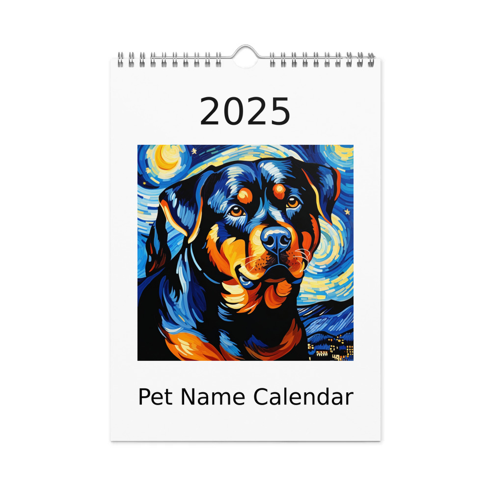 PugMug Custom Rottweiler Wall Calendar (2026)