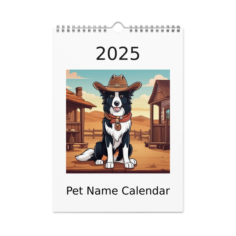 PugMug Custom Border Collie Wall Calendar (2026)