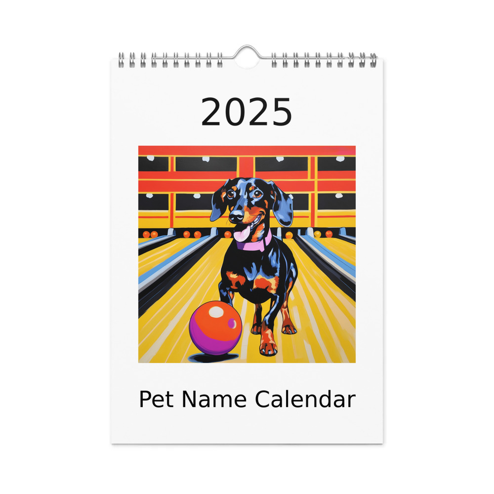 PugMug Custom Black Dachshund Wall Calendar (2026)