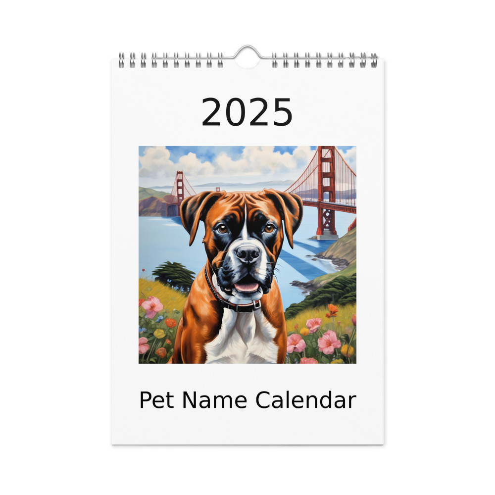 PugMug Custom Boxer Dog Wall Calendar (2026)