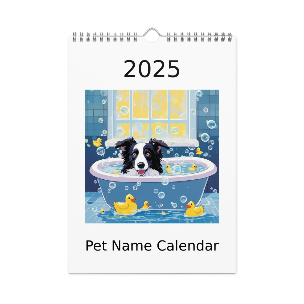 PugMug Custom Border Collie Wall Calendar (2026)