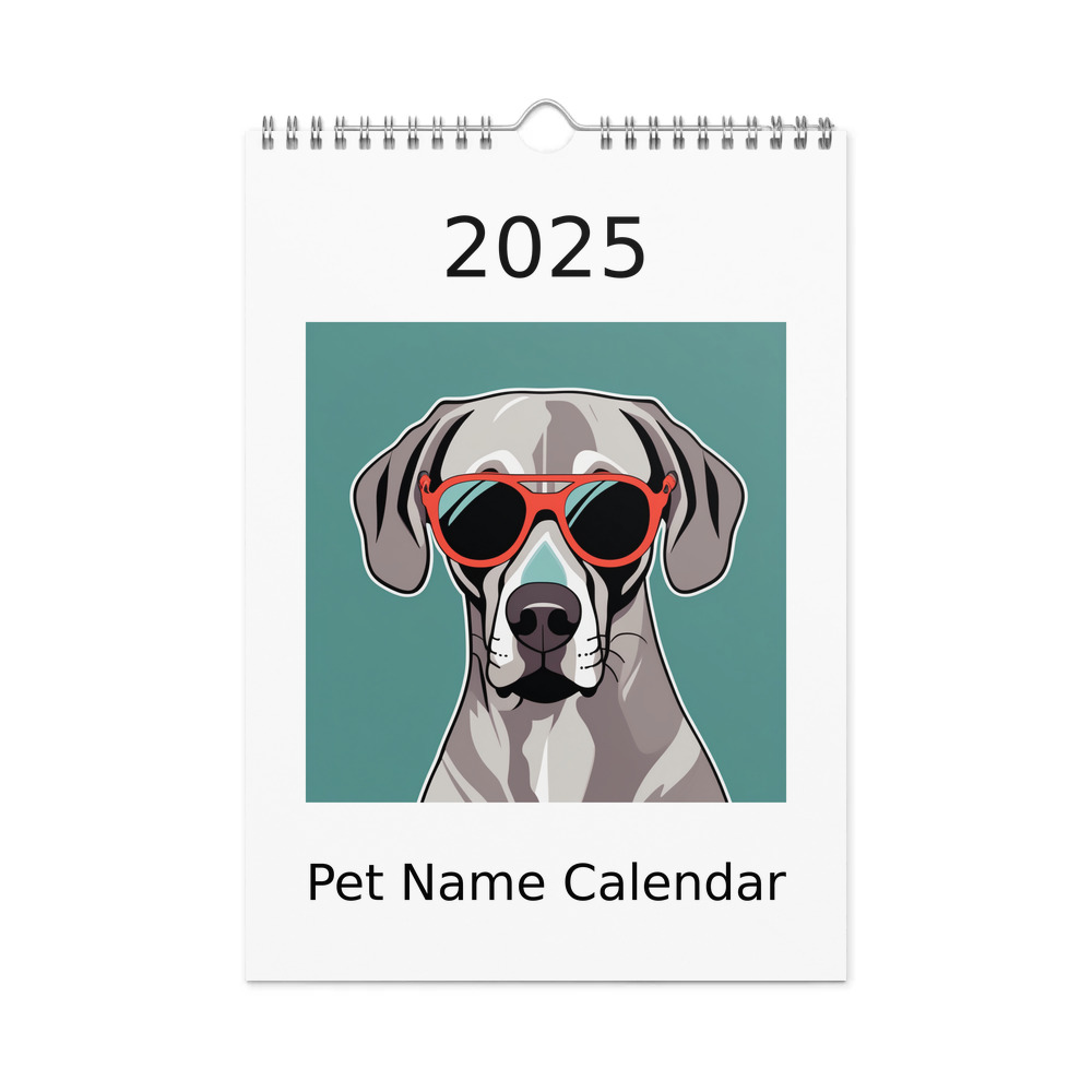PugMug Custom Weimaraner Wall Calendar (2026)