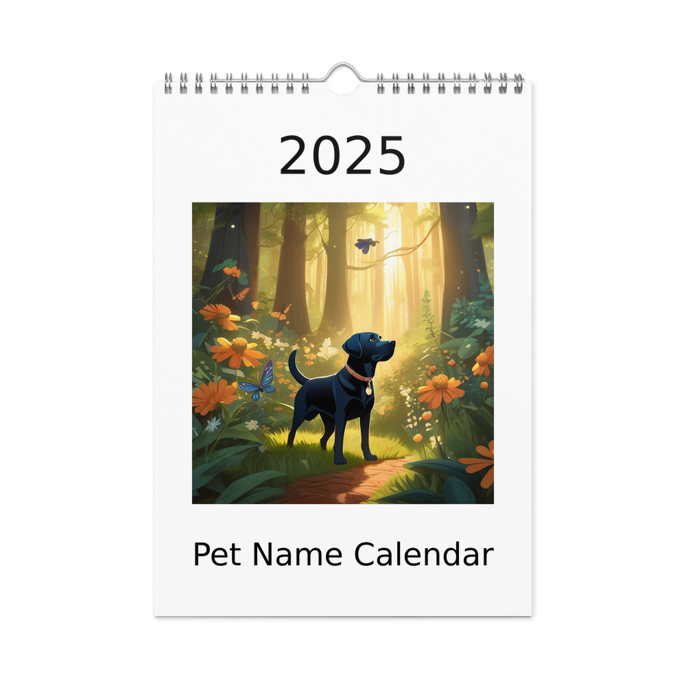 PugMug Custom Black Labrador Retriever Wall Calendar (2026)