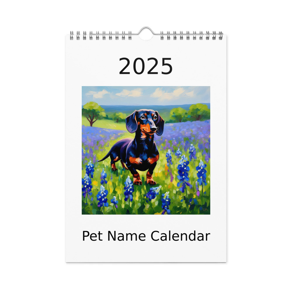 PugMug Custom Black Dachshund Wall Calendar (2026)